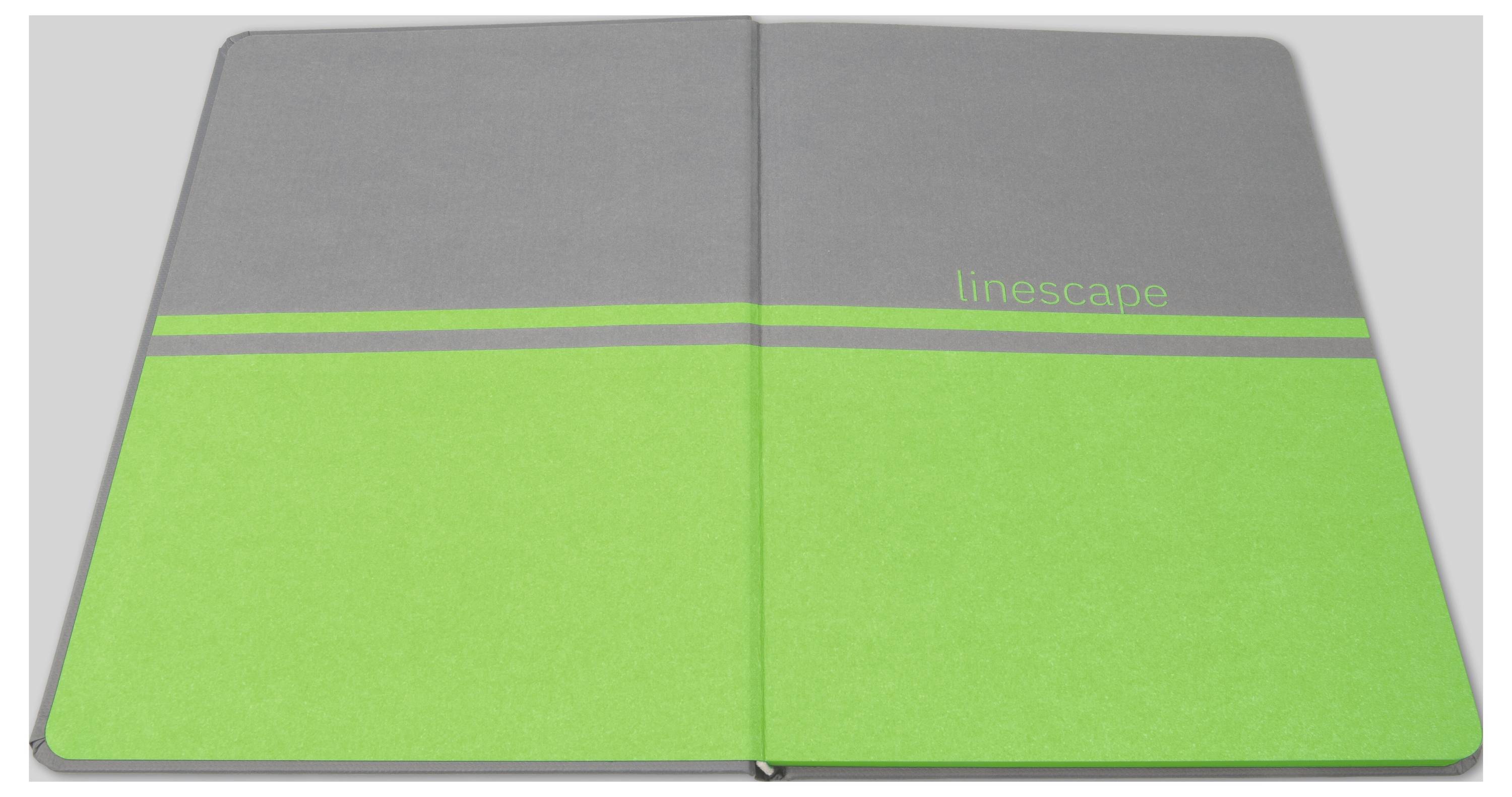 Sigel LS201 Notebook Linescape Hardcover A5 Ruled Light grey, Neon green No. of sheets: 88