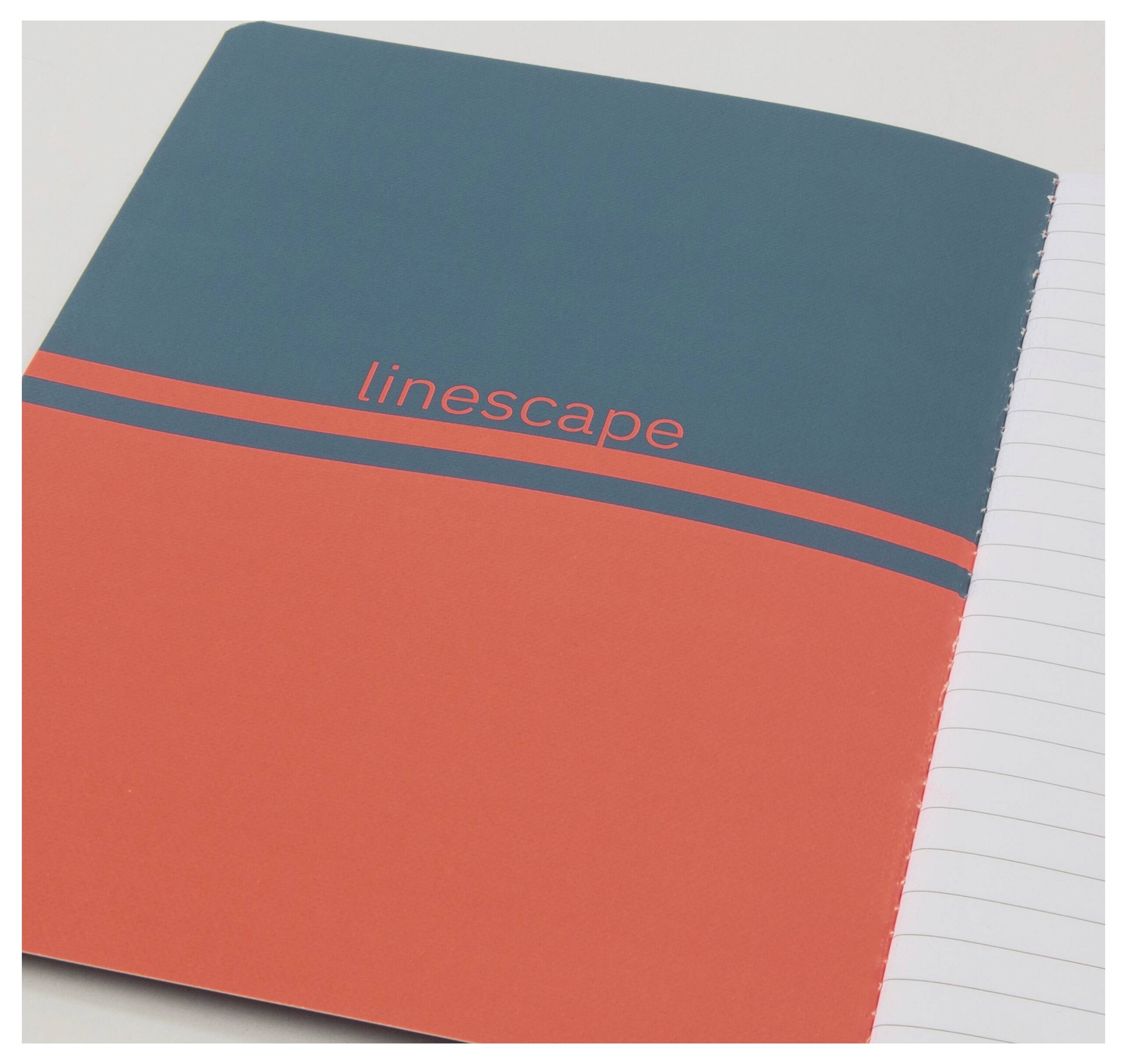 Sigel LS305 Notebook Linescape Softcover 2 pc(s) A5 Ruled Medium blue, Neon orange No. of sheets: 34