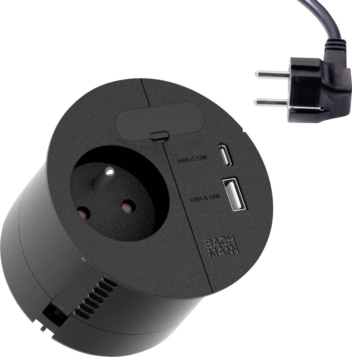 Bachmann 938.202 Worktop socket Black