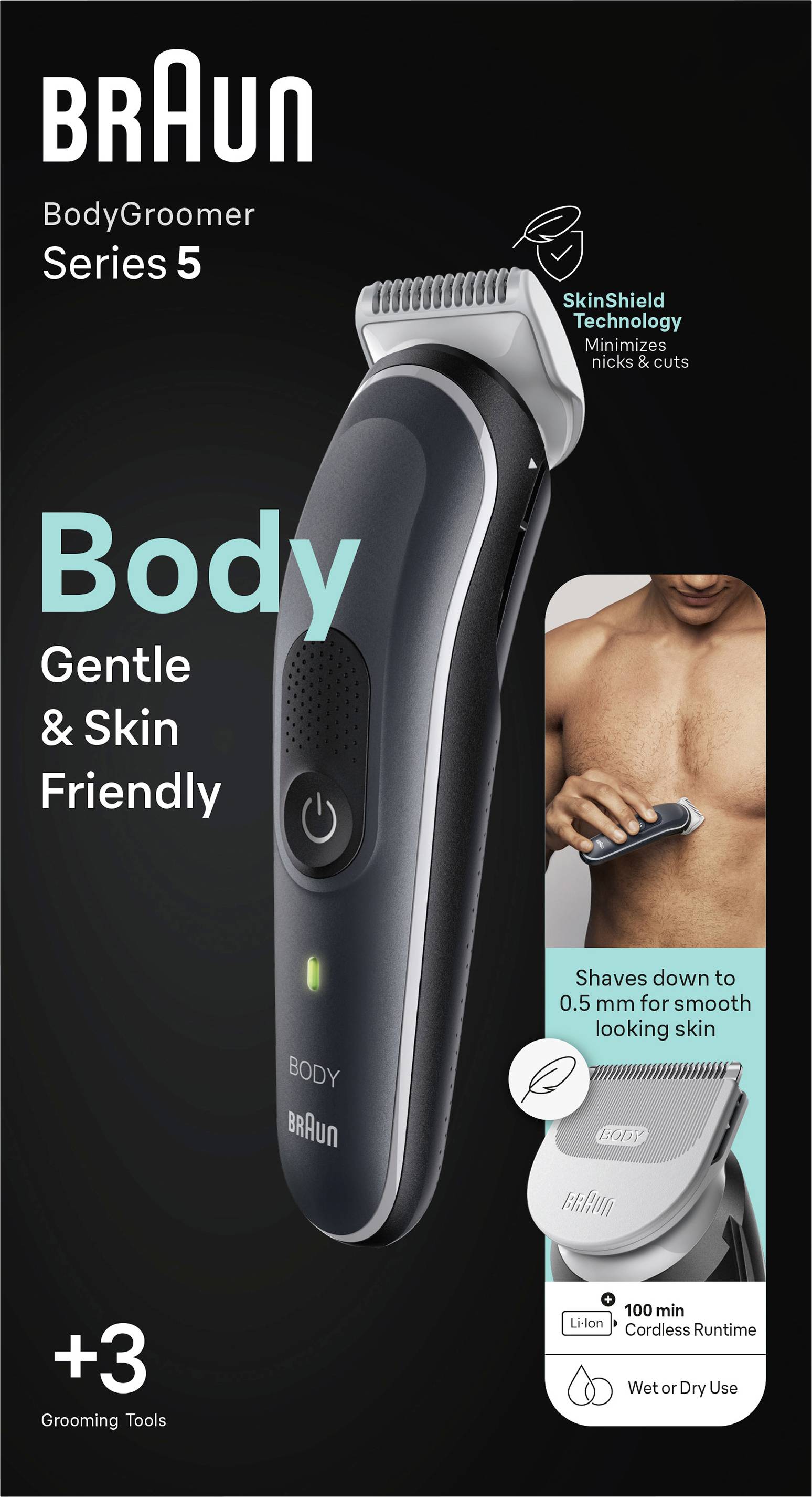 Braun BG5340 Body hair trimmer Black, Silver