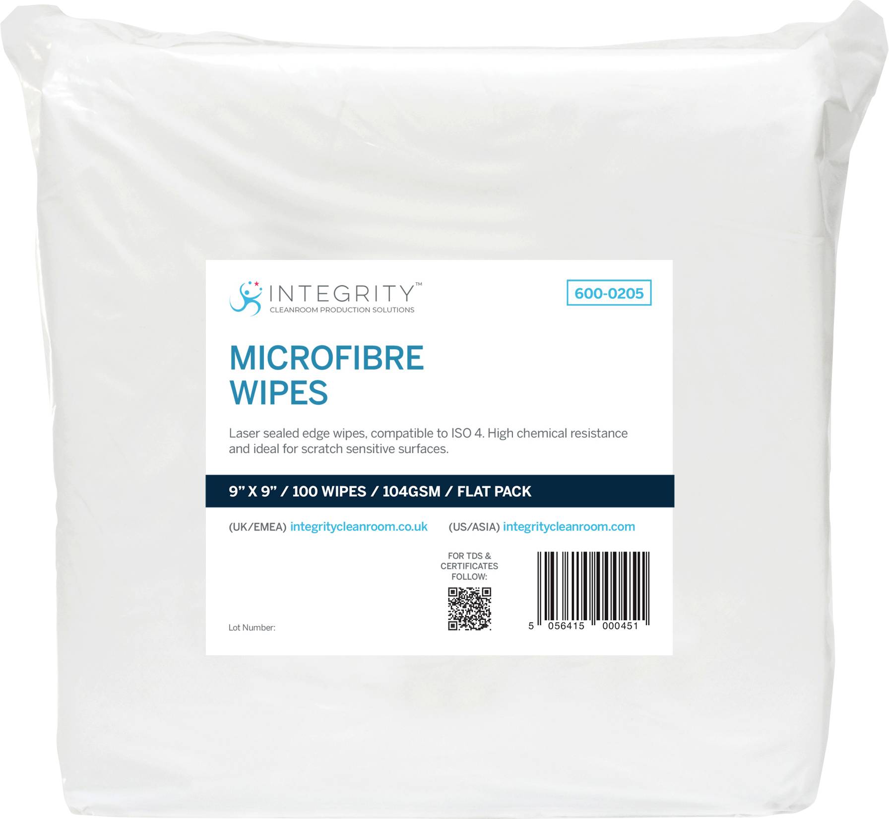 Package of 'Integrity Microfibre Wipes', 9