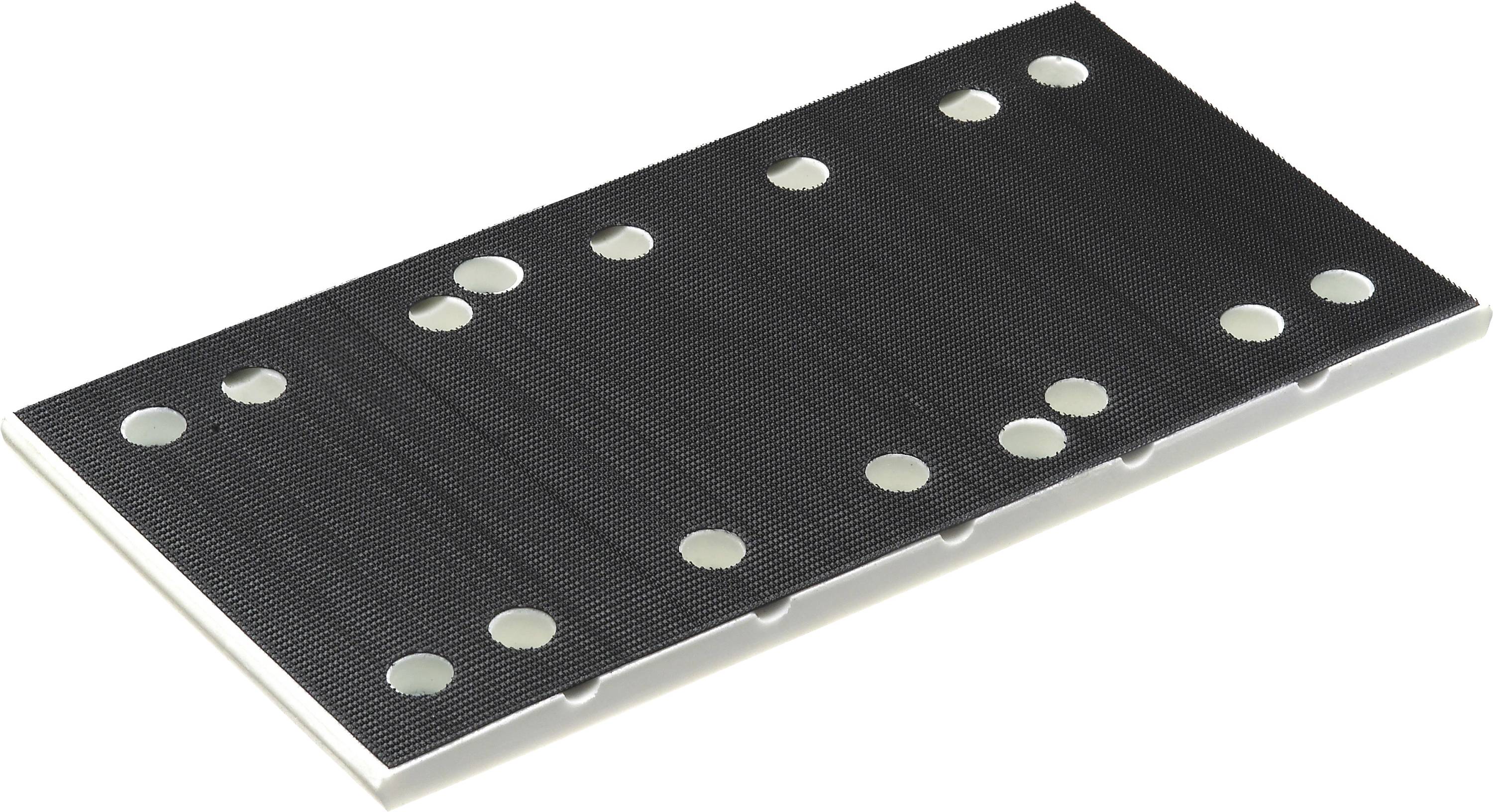A rectangular black panel with circular cut-outs in a grid pattern.