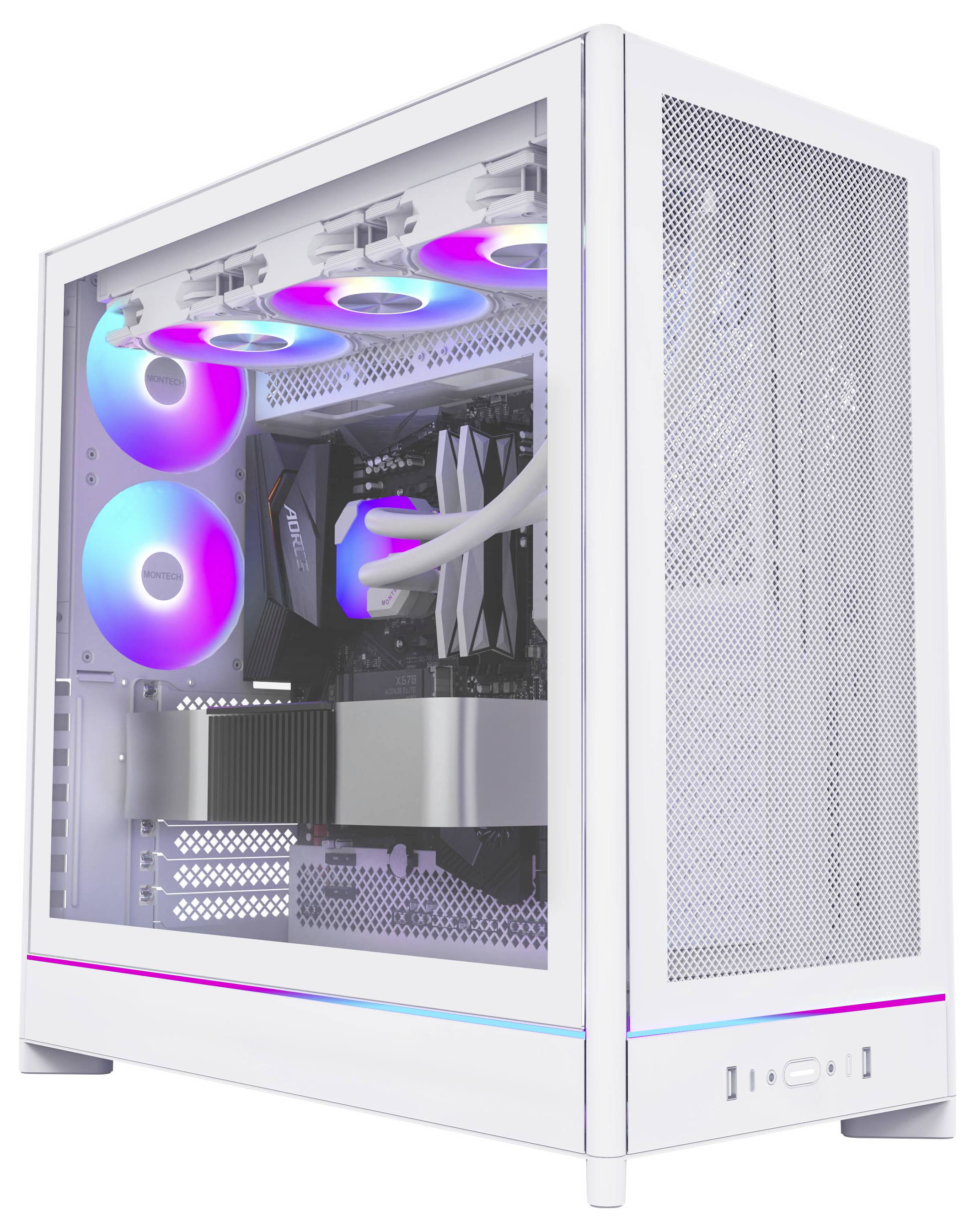 MONTECH Midi tower Casing, Game console casing, PC casing White