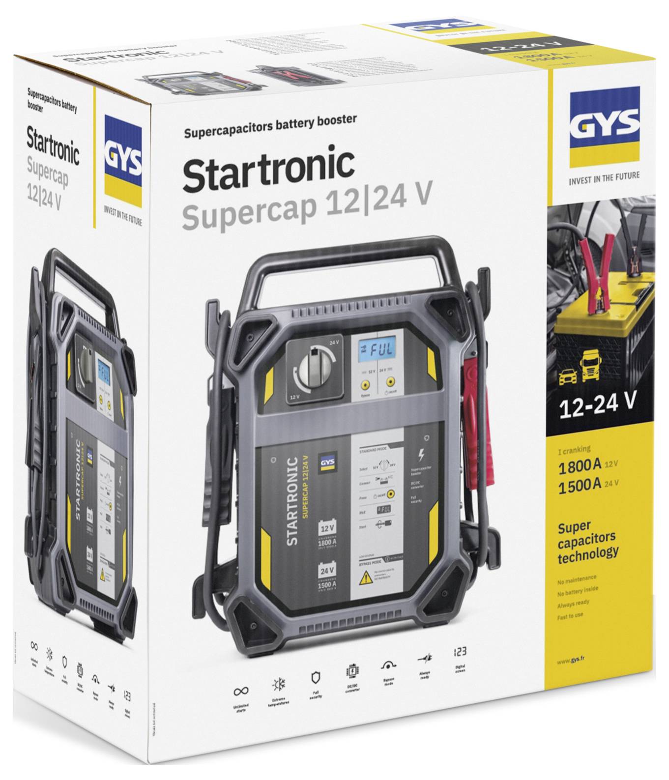 GYS STARTRONIC SUPERCAP 12/24 V 082816 Quick start system 12 V, 24 V