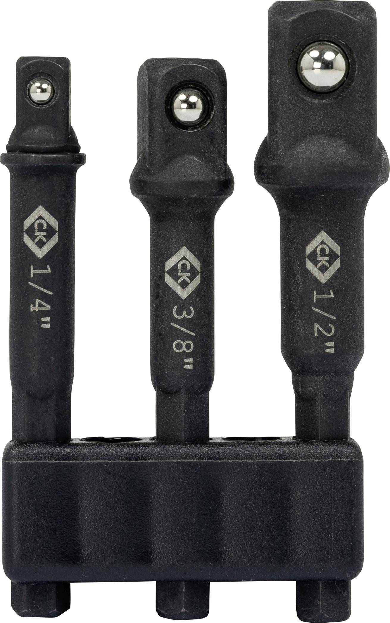 Three socket adapters in various sizes (1/4