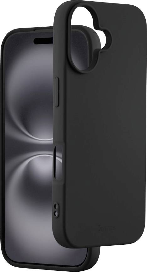 A black phone case designed to fit a smartphone, highlighting the soft material and precise cutouts for buttons and camera lens.