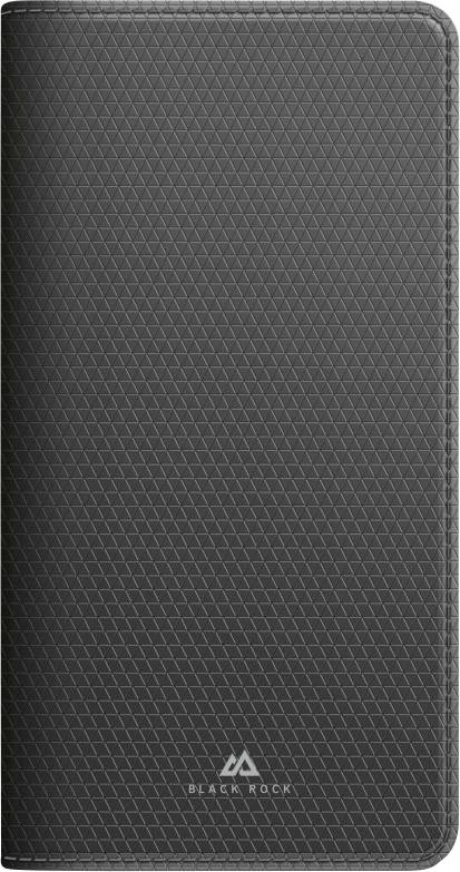 A sleek, textured smartphone wallet case with a geometric pattern, featuring the 'Black Rock' logo at the bottom center.