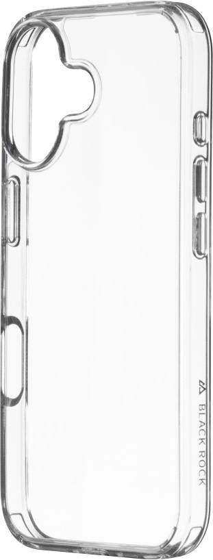 Clear protective phone case with precise cutouts for buttons and camera. Labeled 'BLACK ROCK' on the side.
