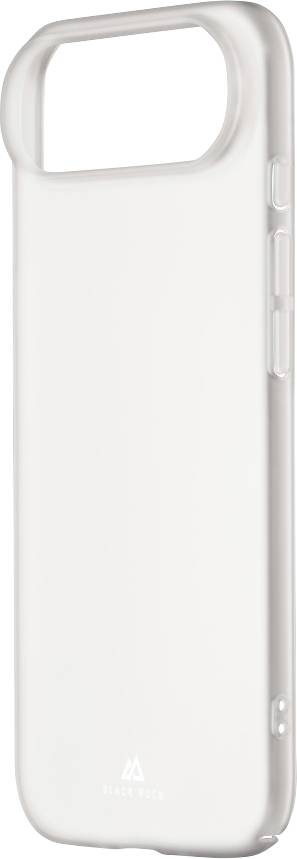 Transparent phone case with an extended top, designed for lens protection, features a minimalist design and side button covers.