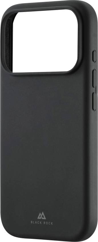 A black smartphone case with an open top for the camera area, featuring a smooth finish and button covers on the side.