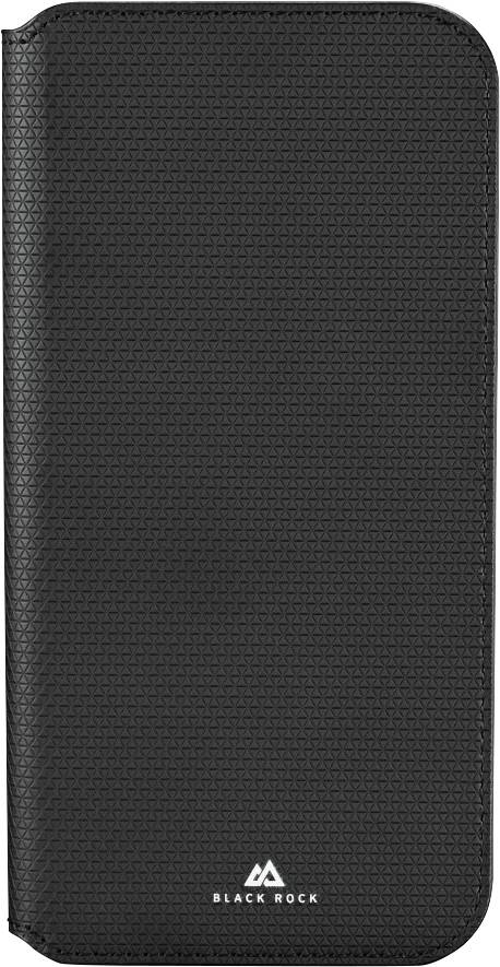 A black textured phone case branded 'Black Rock' with a vertical flip cover.