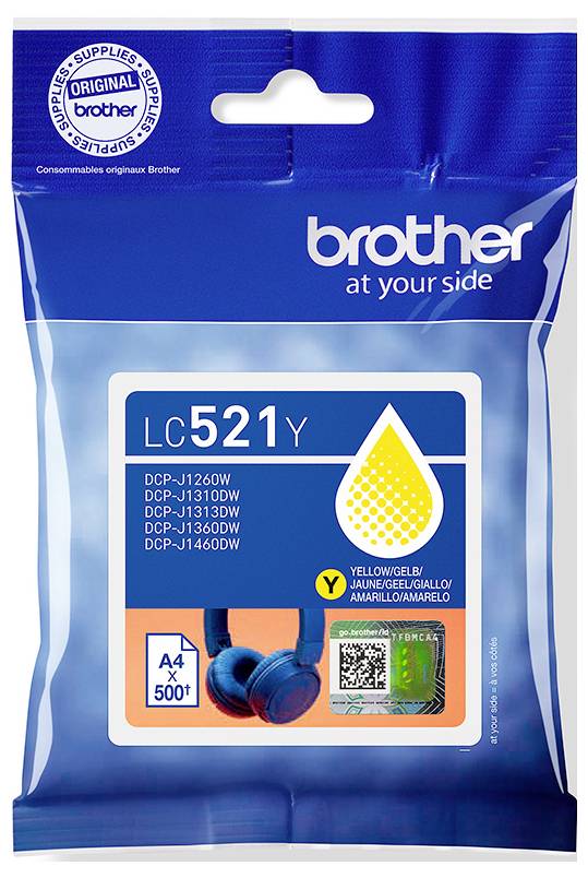 Brother Ink cartridge Brother LC521Y - Gelb - original - Kisse Original Yellow LC521Y