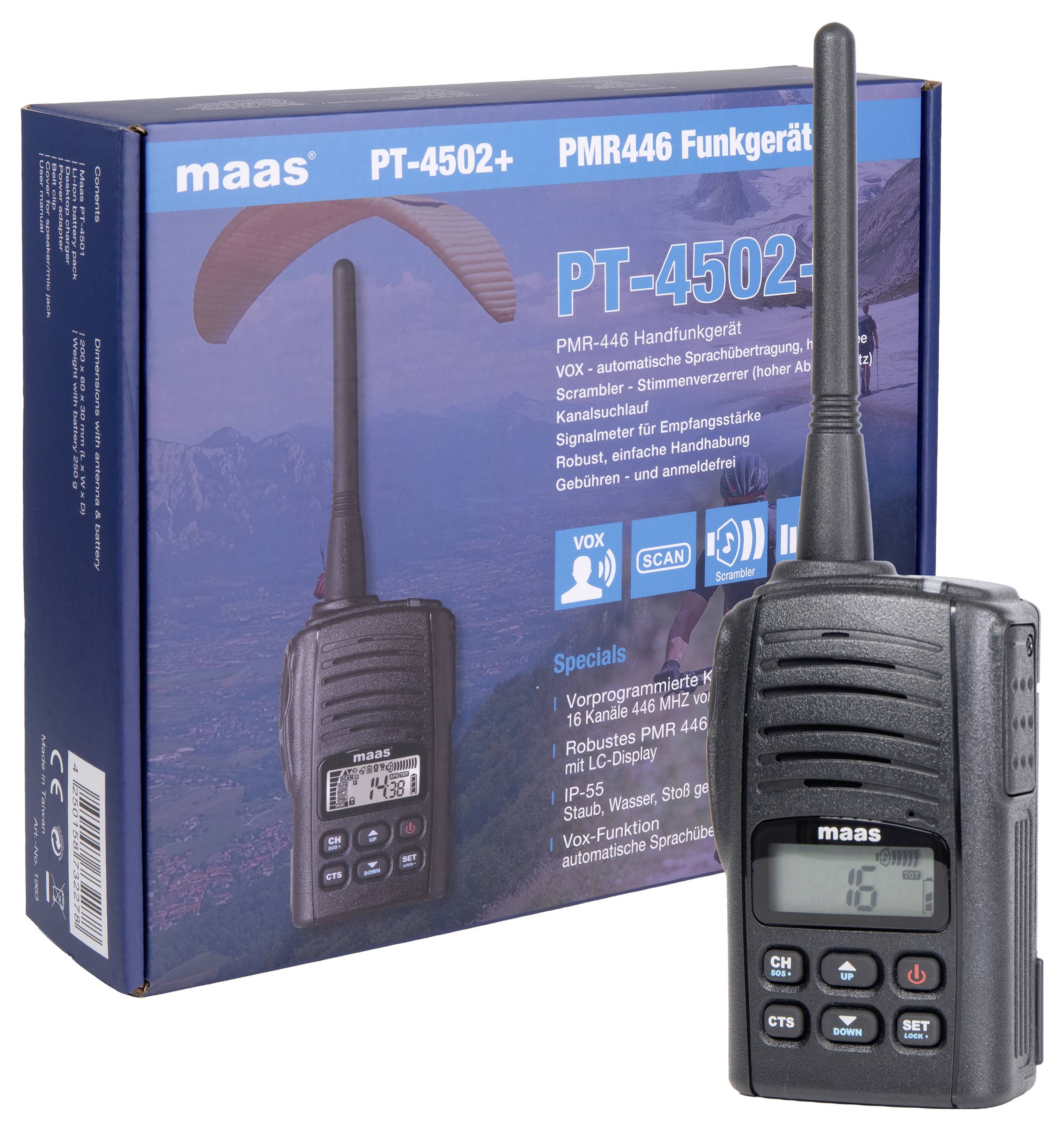 MAAS Elektronik MAAS PT-4502 PMR-446 Handfunkgerät 1963 PMR handheld transceiver