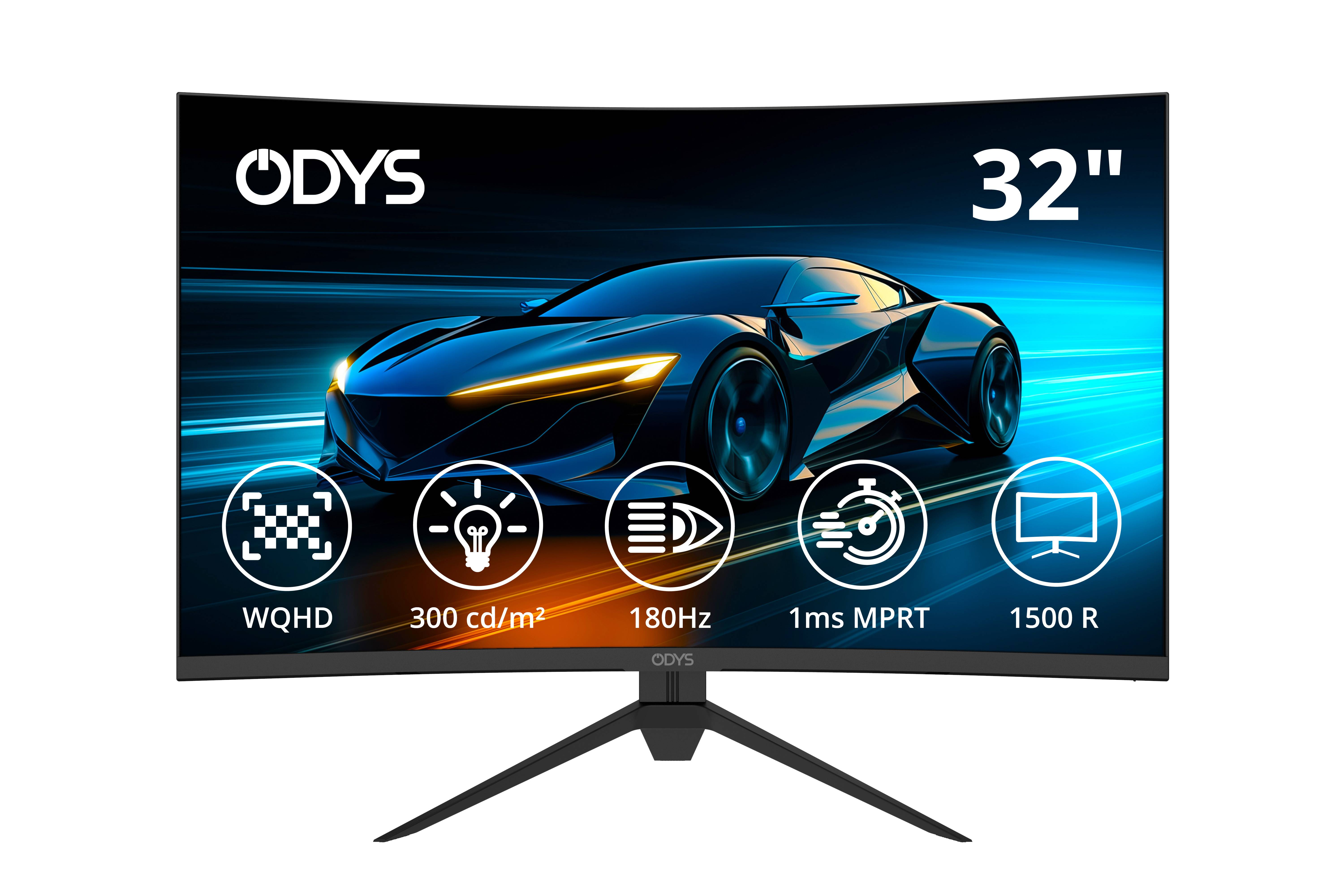 ODYS XP32-X LED EEC F (A - G) 81.3 cm (32 inch) 2560 x 1440 p 16:9 1 ms HDMI® 2.1, DisplayPort, Headphone jack (3.5 mm) VA LED