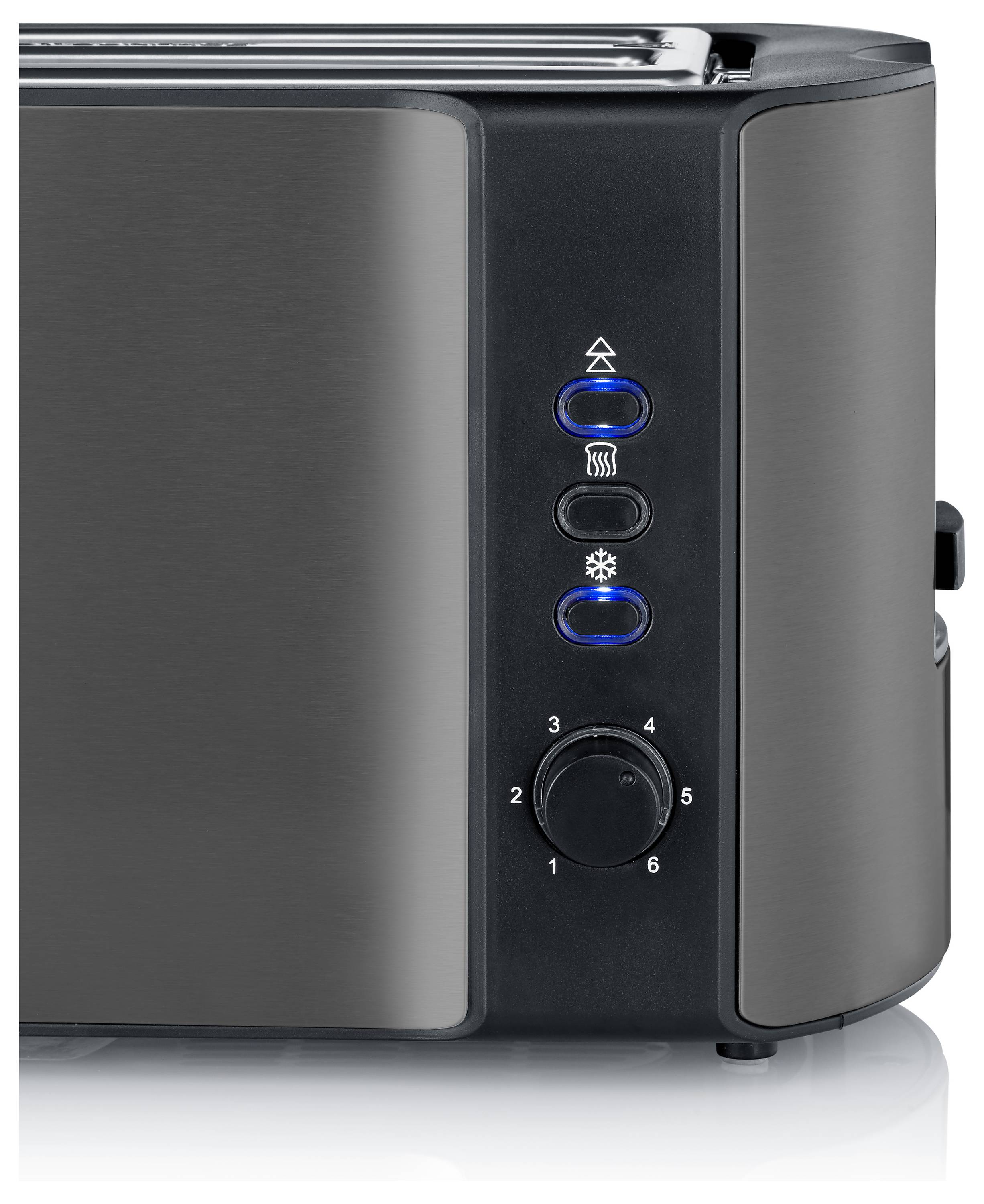 Severin 9341 Long slot toaster Black, Stainless steel