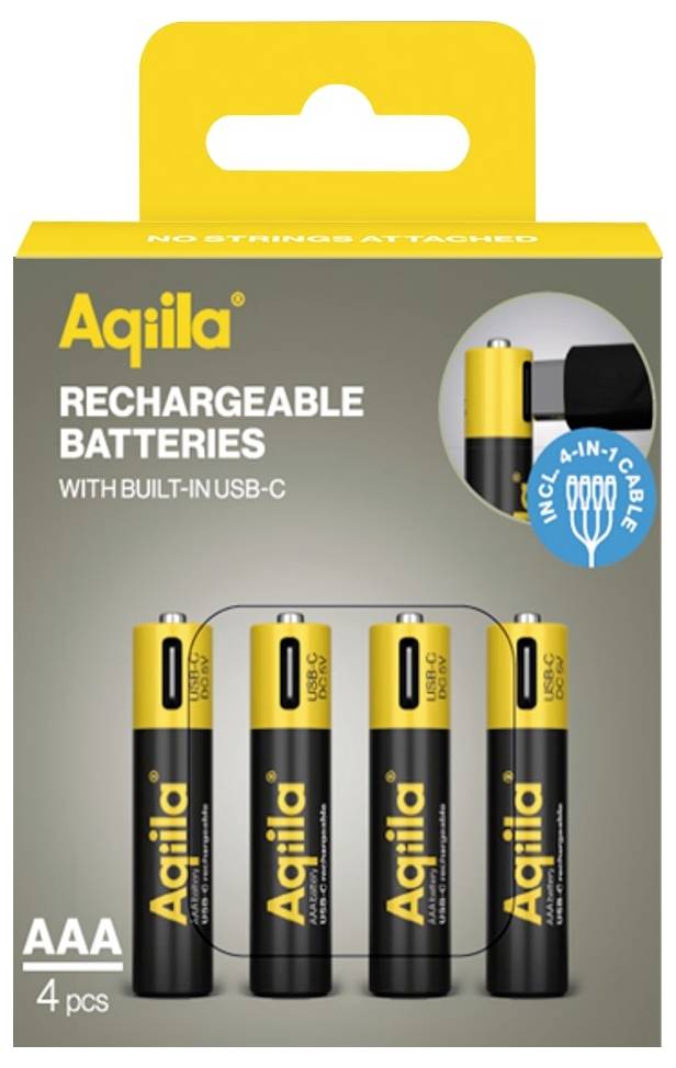 Aqiila AAA USB-C® battery Li-ion 600 mAh 1.5 V 4 pc(s)