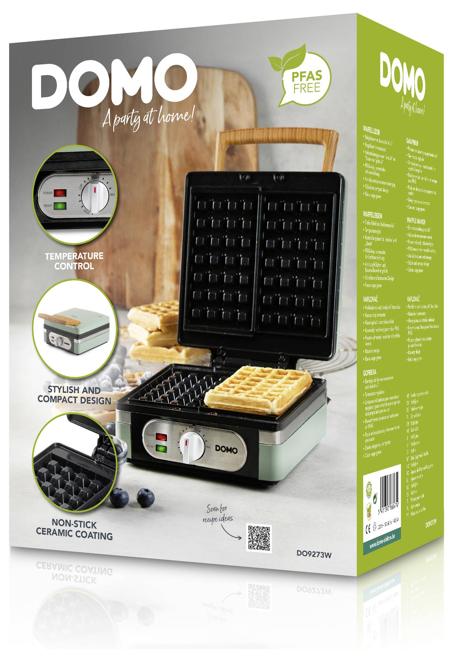 DOMO WAFFELMAKER Waffle maker Sage green