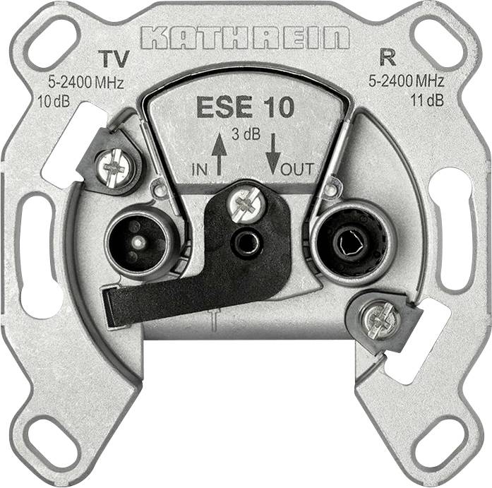 Kathrein ESE 10 Antenna socket BK, SAT, TV, FM Screw fastening, Flush mount Non-terminated