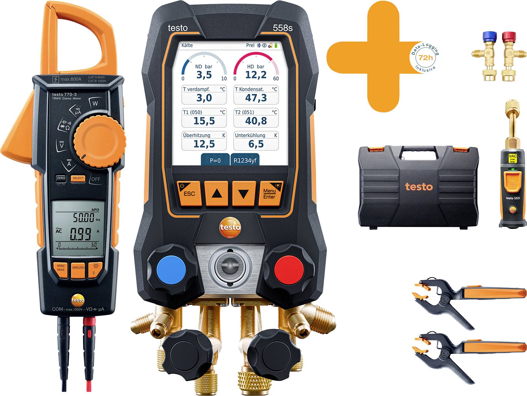 Smart Vacuum set testo 0564 4558 Temperature, Pressure Clamp meter