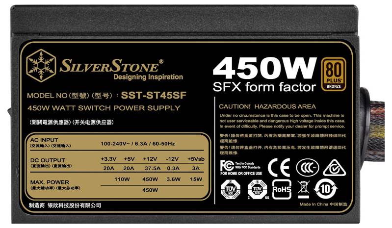 Silverstone SST-ST45SF v 3.0 PC power supply unit 450 W 80 PLUS Bronze