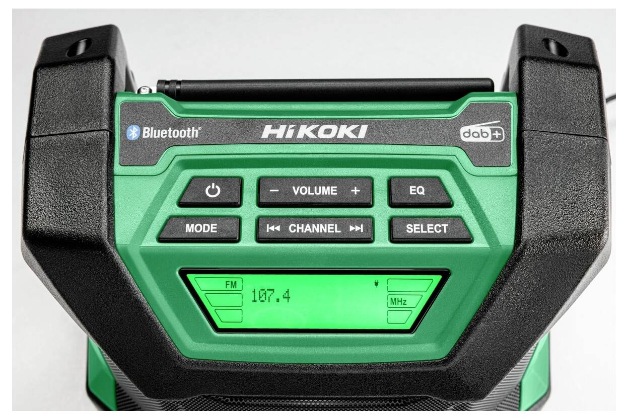 HiKOKI UR18DA Workplace radio DAB+, FM Bluetooth shockproof, dustproof, splashproof Black, Green