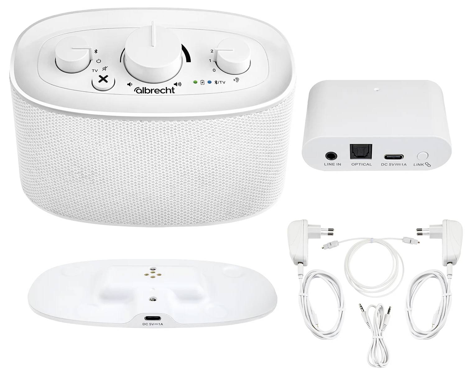 Albrecht KLARO TV voice amplifier White