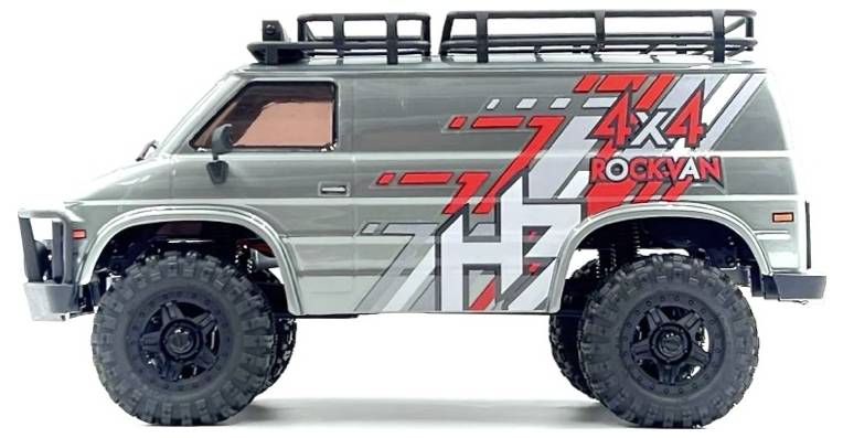 Hobby Plus 1:18 Crawler CR18P EVO-V2 "Rock Van" grey RTR Brushed 1:18 RC model car Crawler 4WD 2,4 GHz