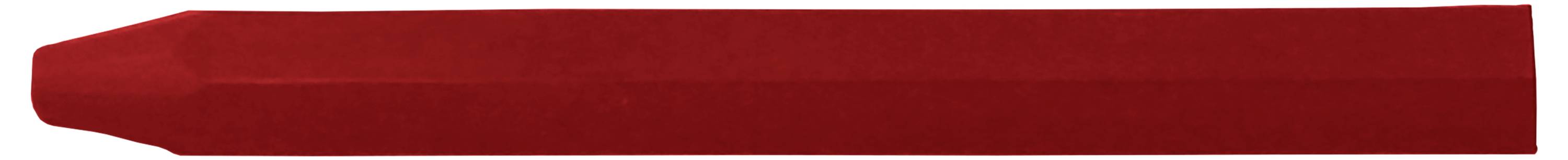 A red pastel crayon lying horizontally against a plain white background.