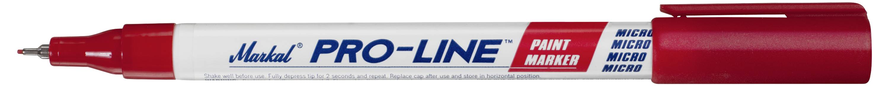 A red Abrusht Pro-Line paint marker with a fine tip, designed for precise writing and marking tasks.