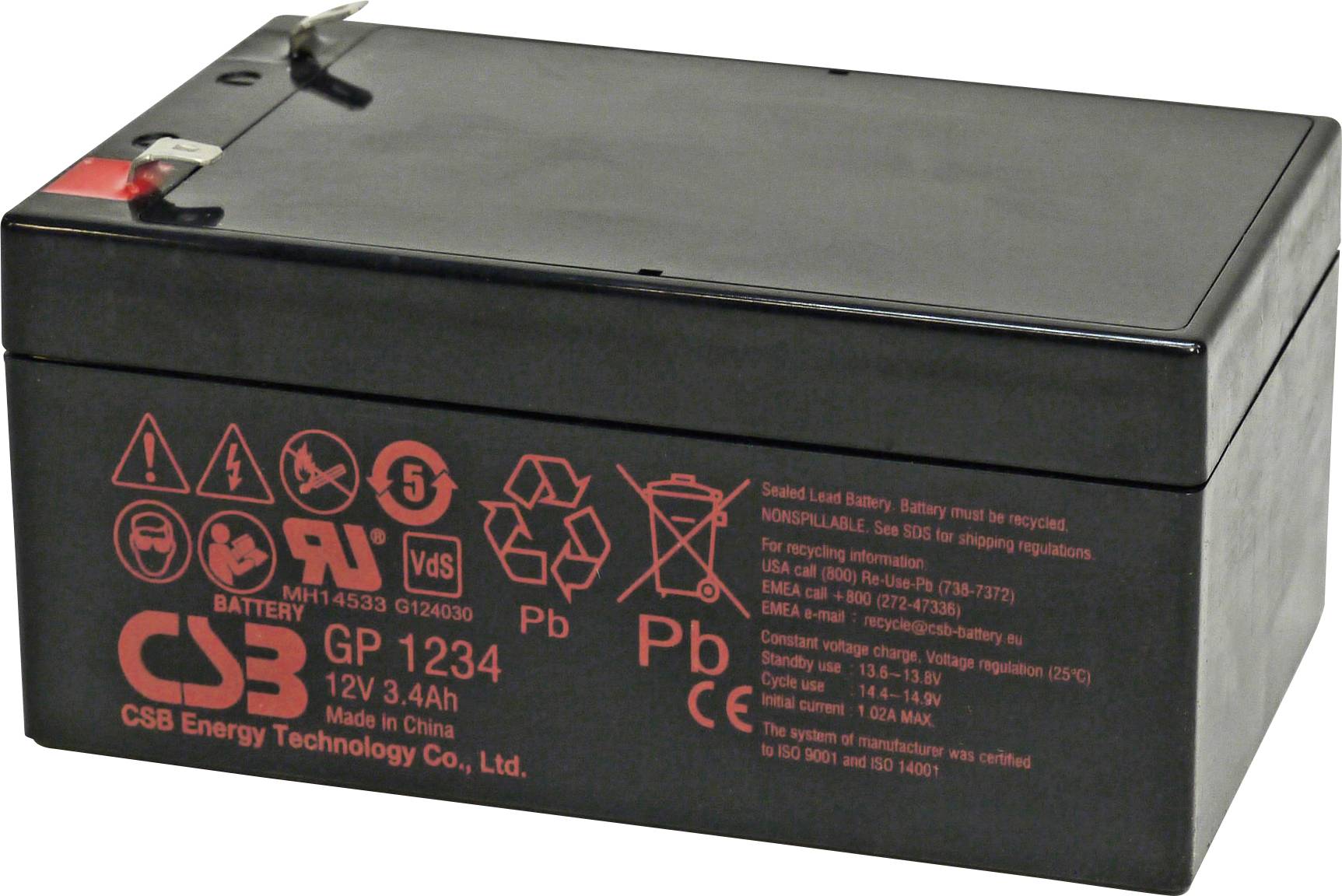 CSB Battery GP1234 VRLA AGM 3.4 Ah 12 V 1 pc(s)