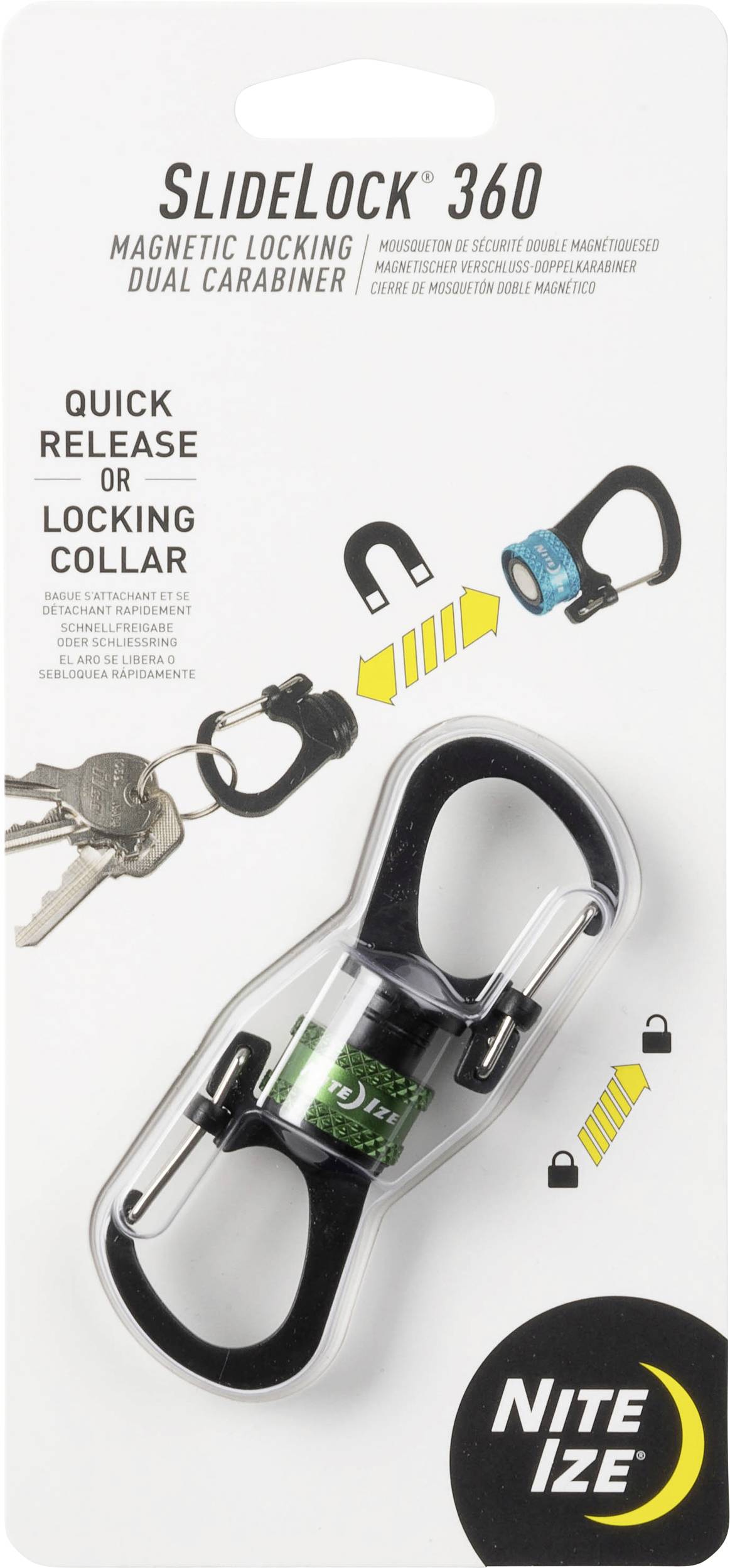 NITE Ize Magnetic keyring NI-MSBL-08-R7 Black, Olive 1 pc(s)