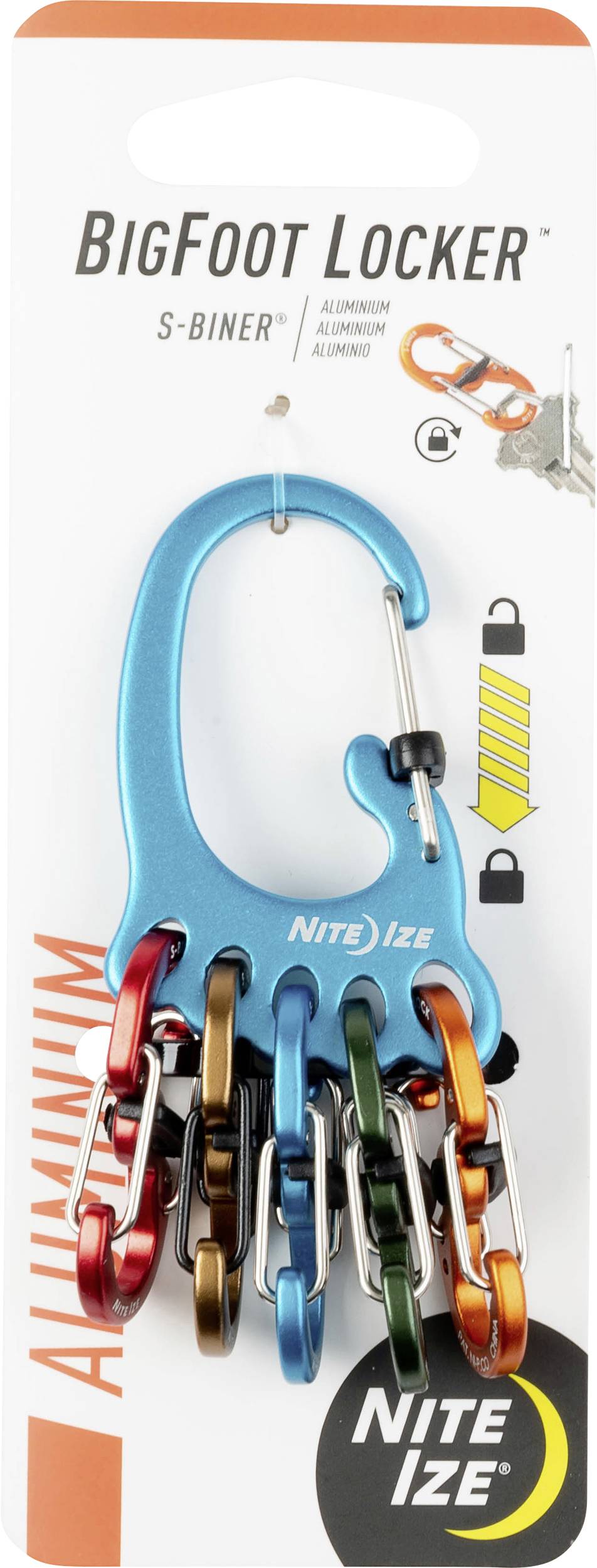 NITE Ize Key carabiner NI-KLKBFA-03-R6 5-colour 1 pc(s)
