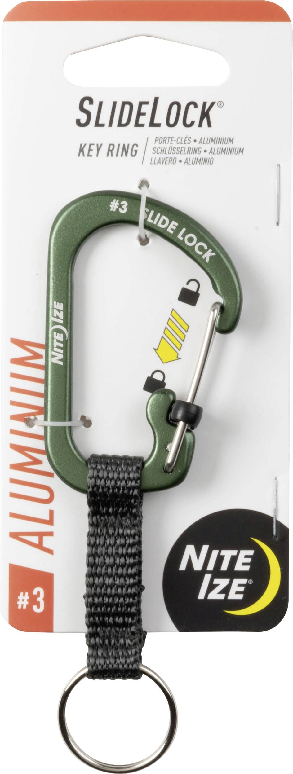 NITE Ize Key carabiner NI-CSLAW3-08-R6 Olive 1 pc(s)