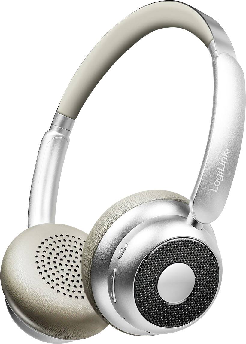 LogiLink BT0072BR Over-ear headphones Bluetooth® (1075101) Silver