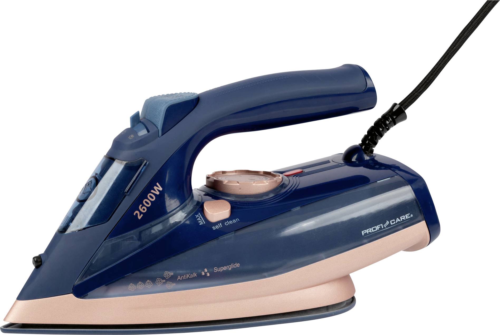 Profi-Care PC-DB 3126 Steam iron Blue, Rose Gold 2600 W