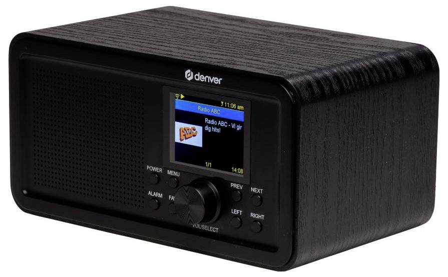 Denver DIR-200 Internet desk radio DAB+, FM, Internet Internet radio, FM, Bluetooth, DAB+, Wi-Fi Alarm clock Black