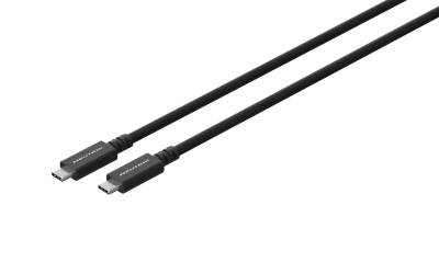 Two USB-C cables on a black background; one end of each cable is visible, showing the USB-C connector.