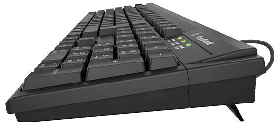 Keysonic KSK-8008U-IP (DE) Corded Keyboard German, QWERTZ Black Water-proof (IPX7)
