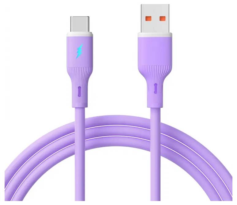 Akyga USB cable USB-A plug, USB-C® plug 1 m Violet AK-USB-65