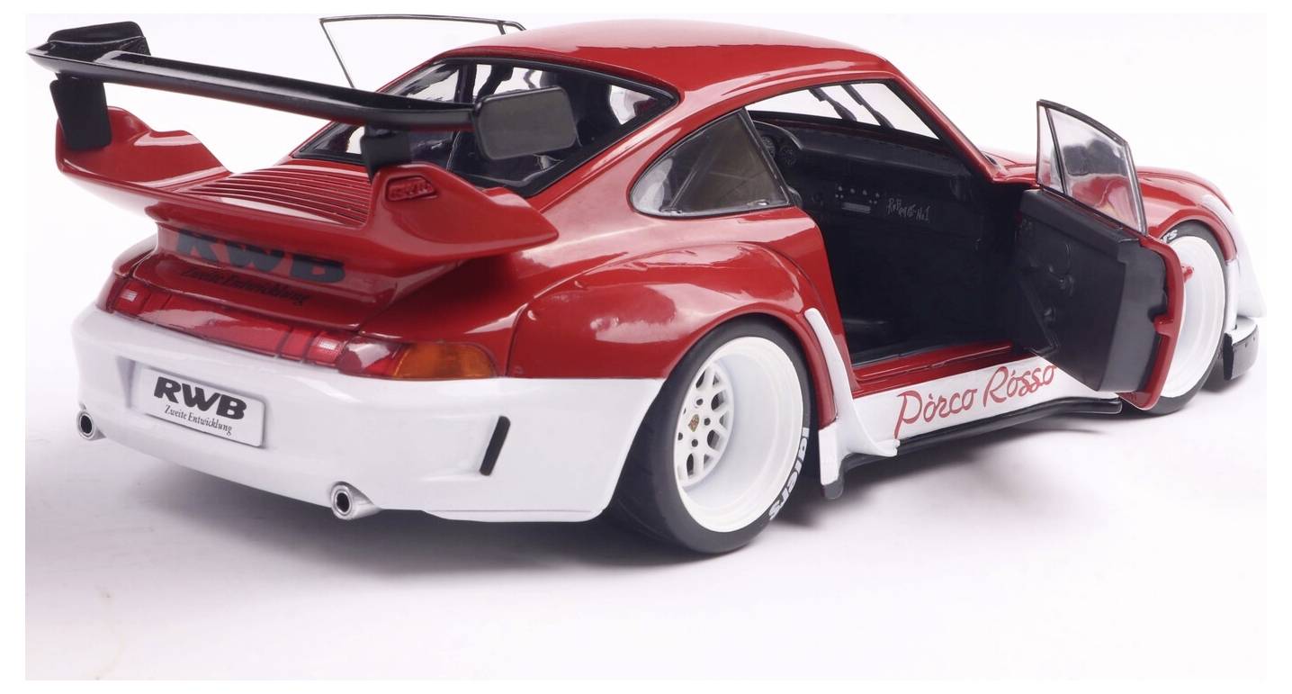 Solido Car Porsche RWB BODYKIT PORCO ROSSO RED Assembled Car wash