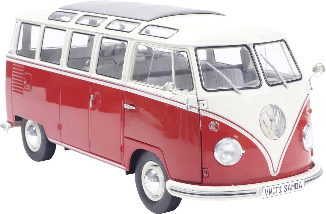 Solido Car Volkswagen (VW) T1 21 WINDOWS red/white Assembled Car wash