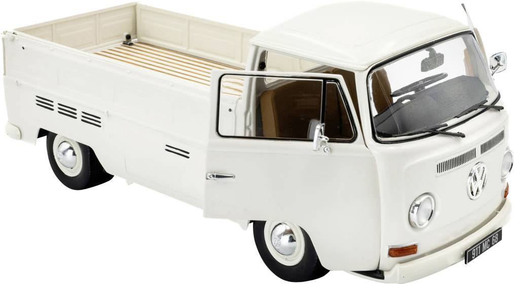 Solido Car Volkswagen (VW) T2 PICK UP PORSCHE Racing white Assembled Car wash