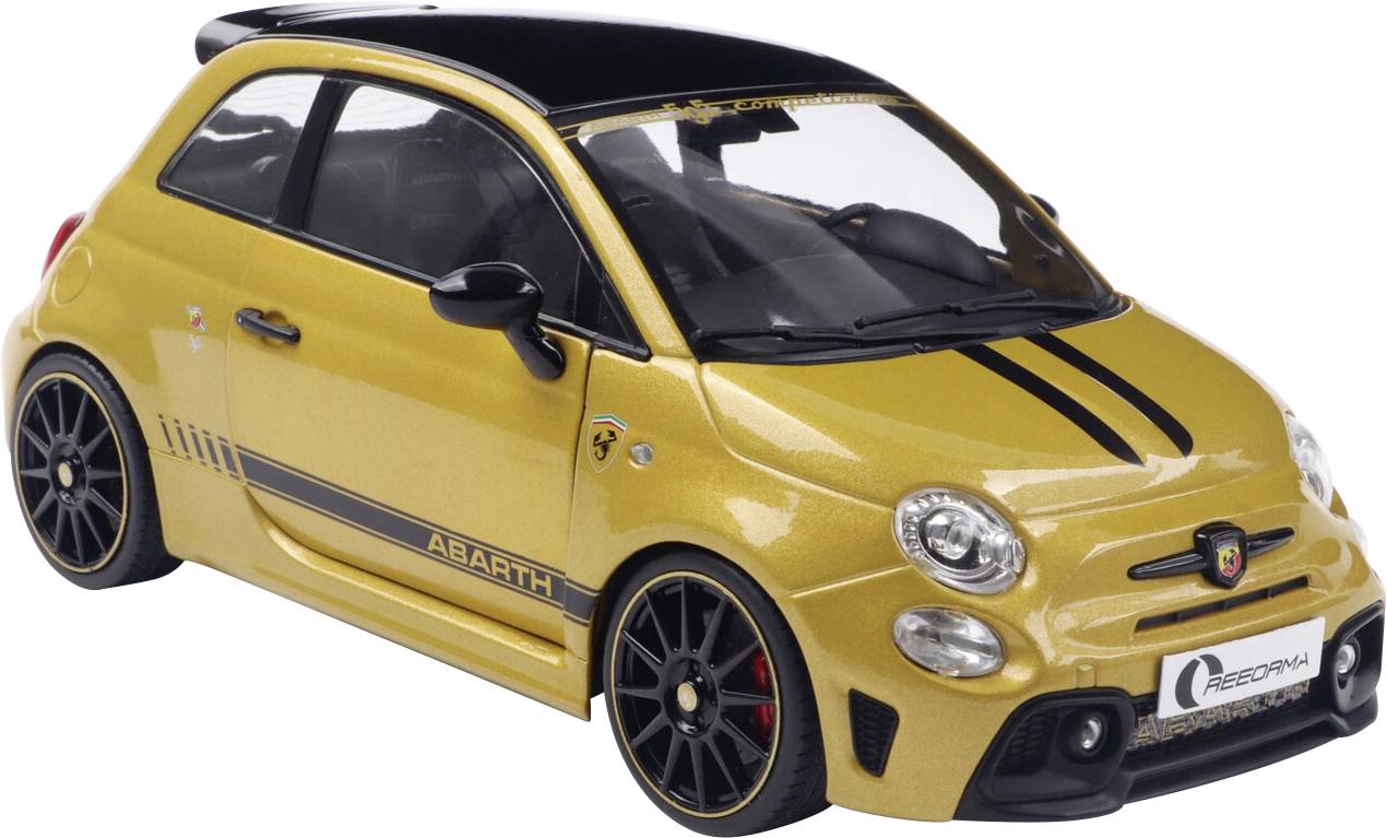 Solido Car Fiat F595 ABARTH SOLIDO WORKS YELLOW Assembled Car wash
