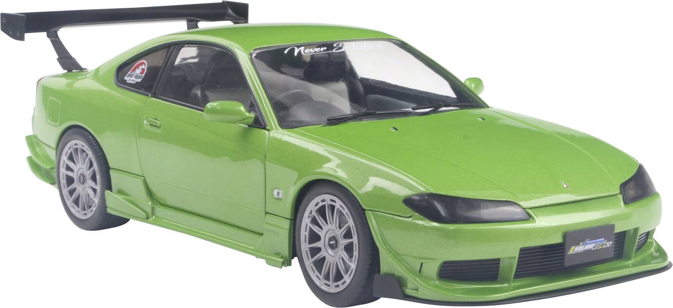 Solido Car Nissan Silvia S15 SPEC-R AERO green Assembled Car wash