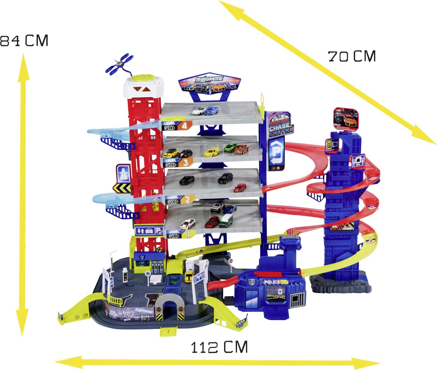 Majorette Audi, Ford Super Chase center+5 vehicle Multi-storey car park
