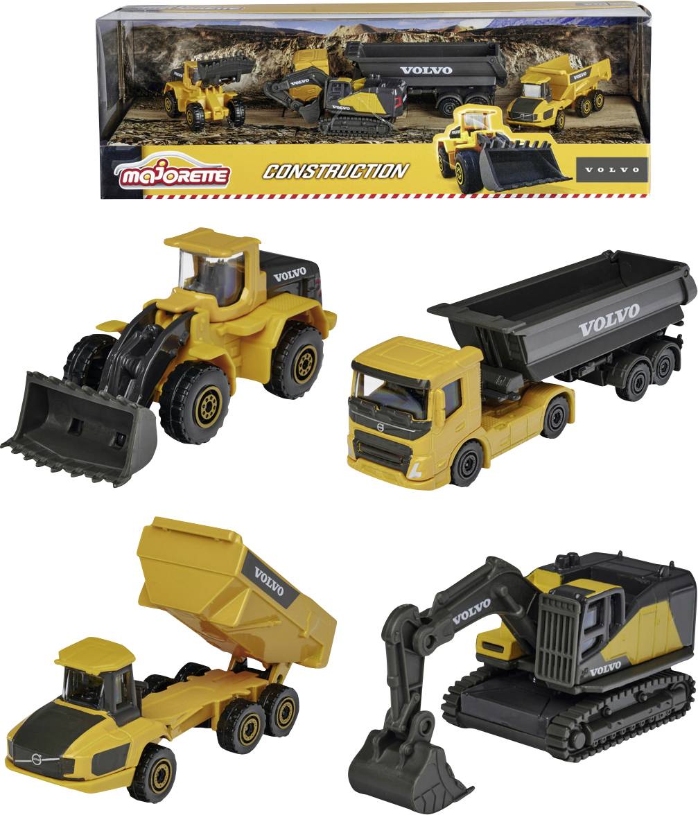 Majorette Volvo Construction 4 Piece giftpack Assembled Construction plant