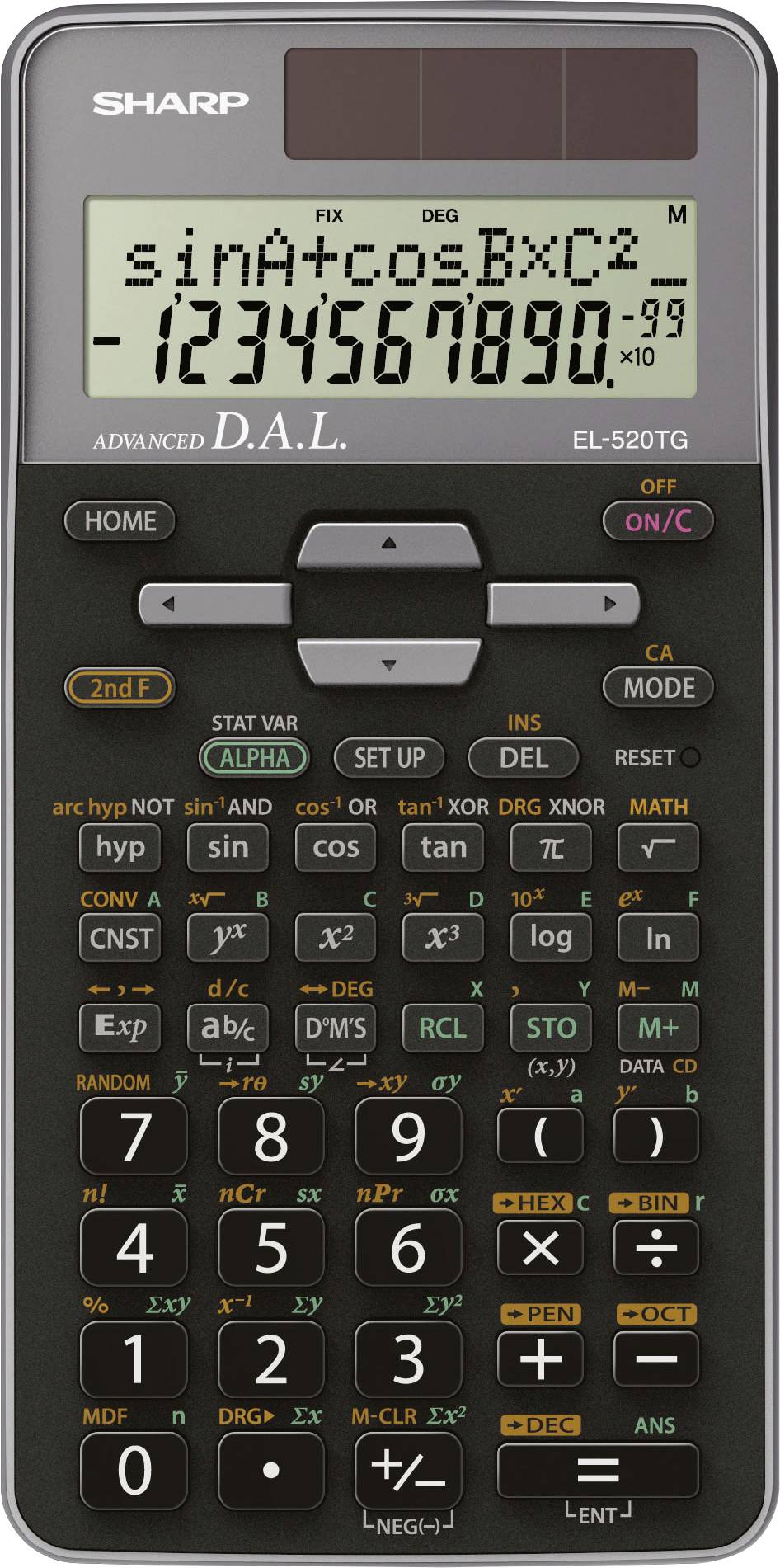 Sharp EL-520 T-GY Calculator Black, Violet (W x H x D) 80 x 14 x 158 mm