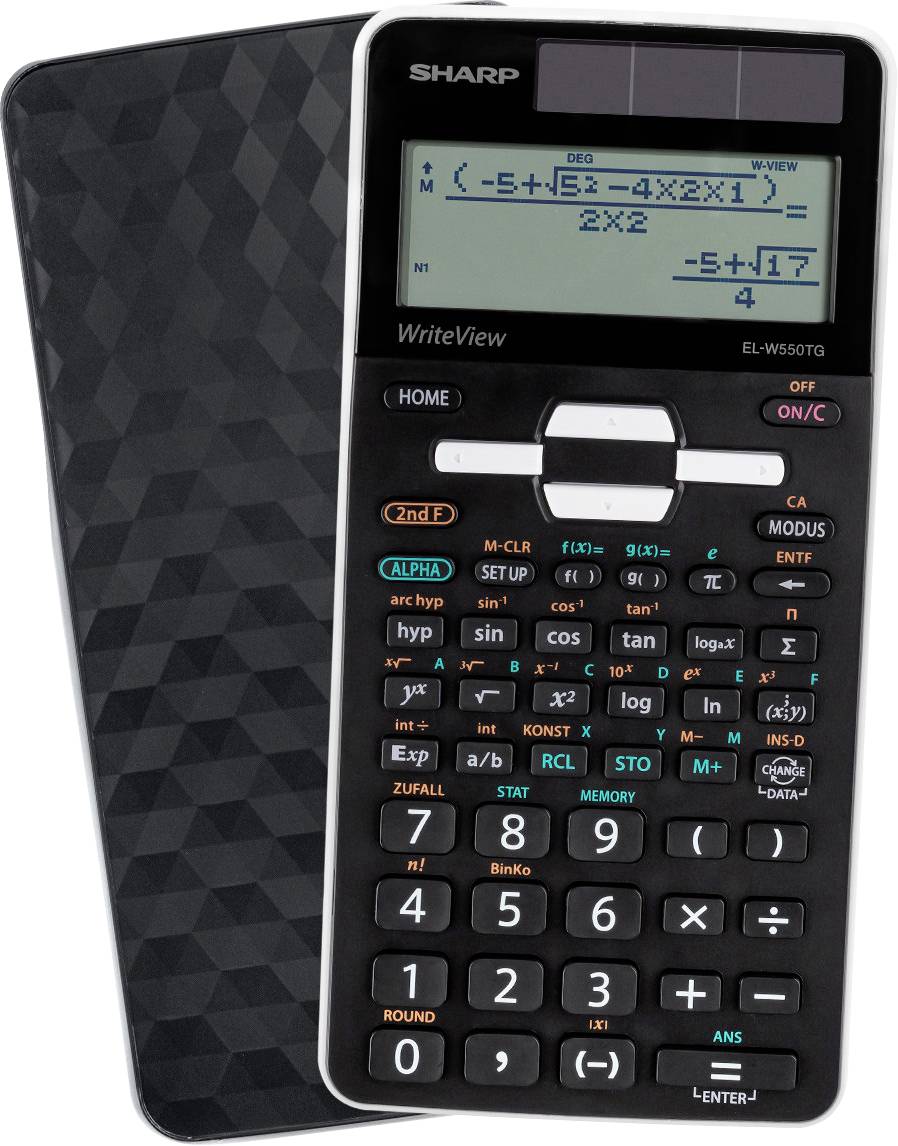 Sharp Schulrechner EL-W 550 TG Calculator Black (W x H x D) 80 x 15 x 166 mm