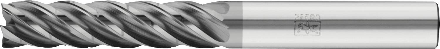 A close-up image of a metal cylindrical cutting tool with helical grooves, typically used in machining for material removal.