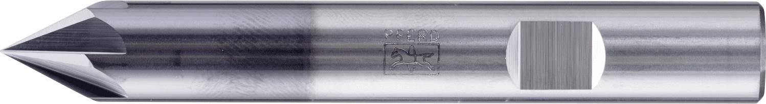 A shiny, metallic drill bit with a pointed tip and cylindrical body, designed for precise cutting and drilling into materials.